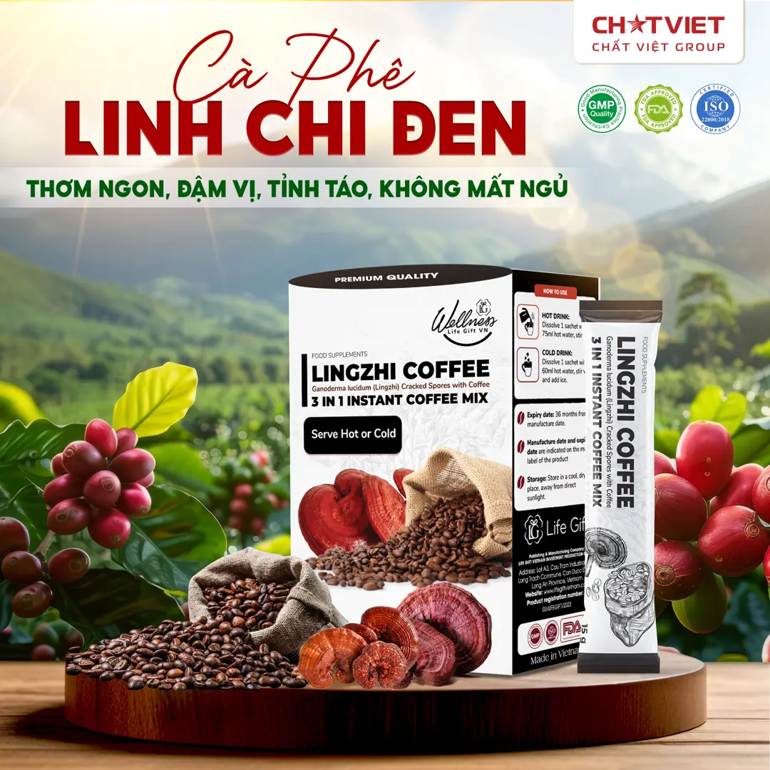 Cà phê bào tử Linh Chi phá vách – Giúp tỉnh táo