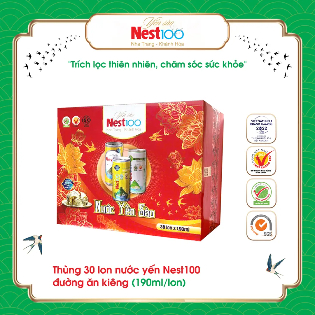 Nước yến sào Nest100 lon 190ml - Khay 30 lon